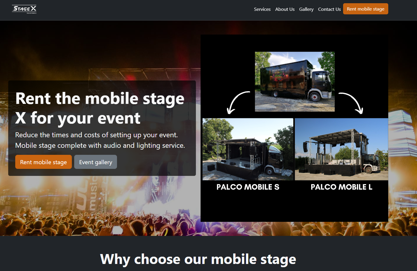 Mobile stage rental